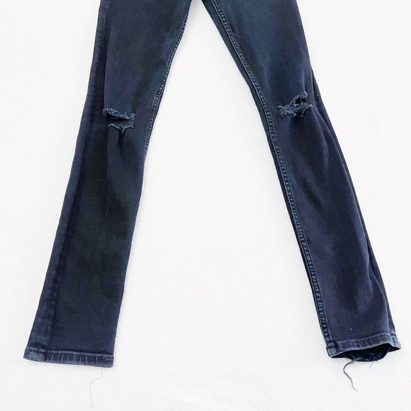 All Saints Distressed Skinny Black Faded Denim SZ26 - Picture 2 of 9